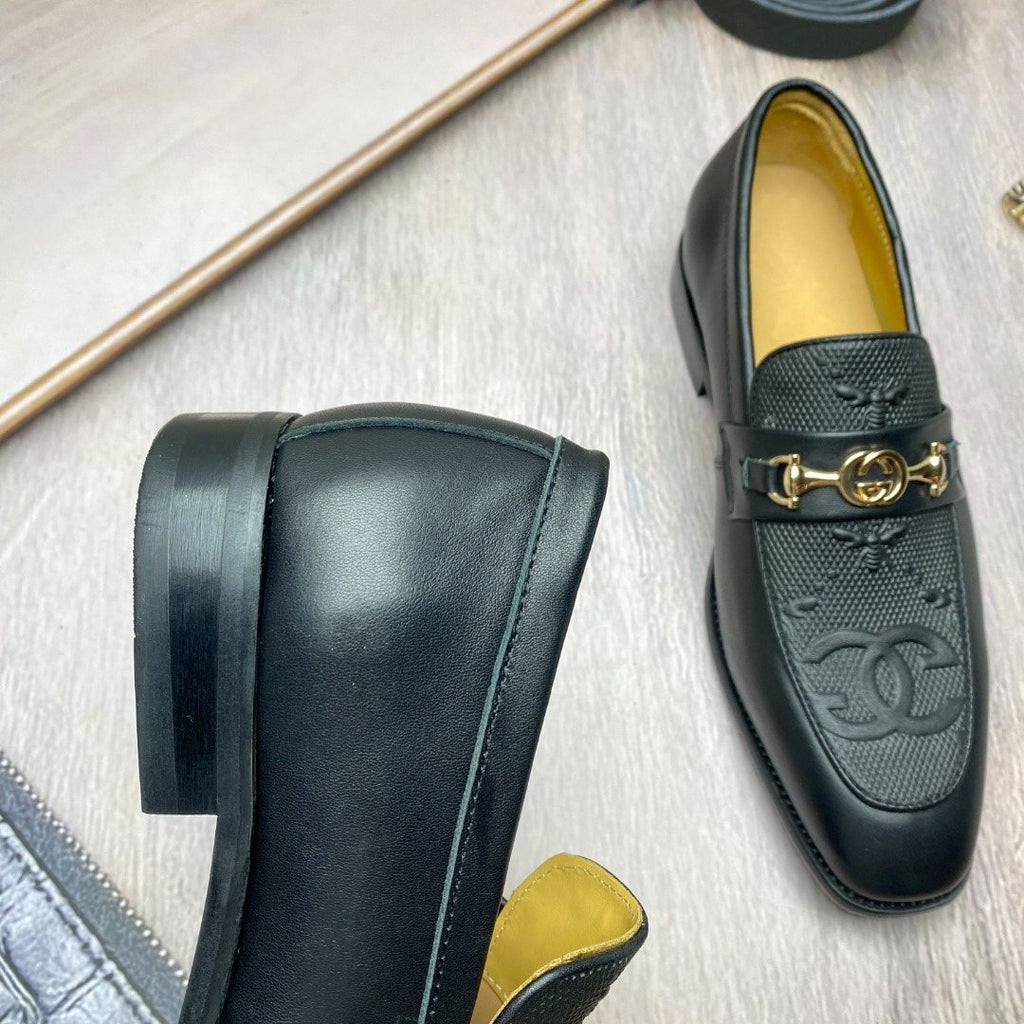 Gucci Black Gold-Tone Hardware Loafers