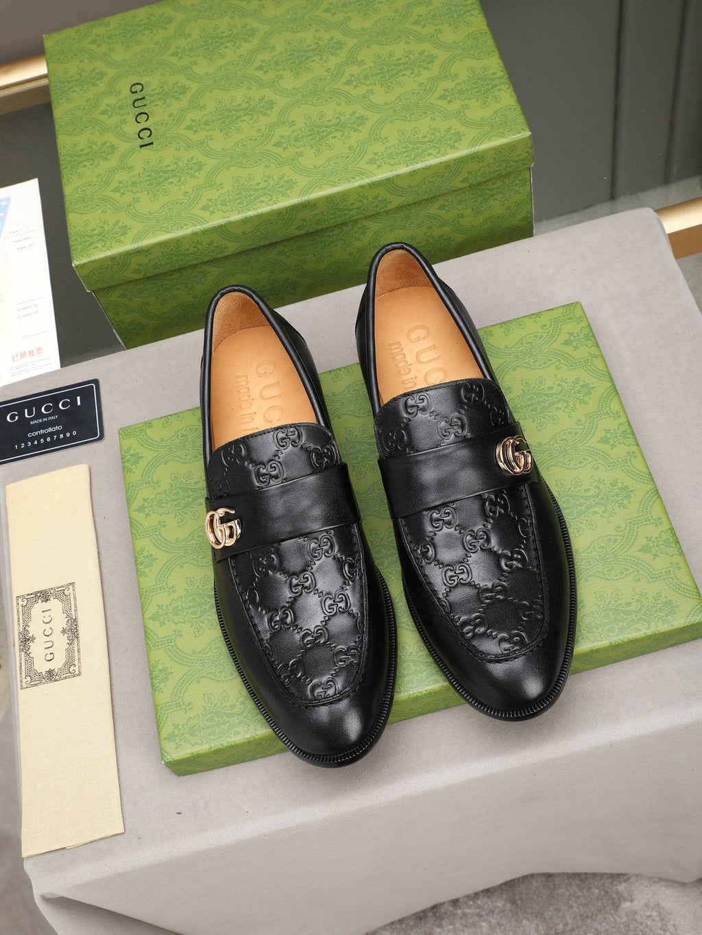 Gucci Black Logo Hardware Loafers