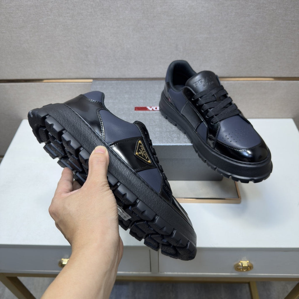 Prada Men's Paneled Low-Top Sneakers - Thick Lugged Outsole