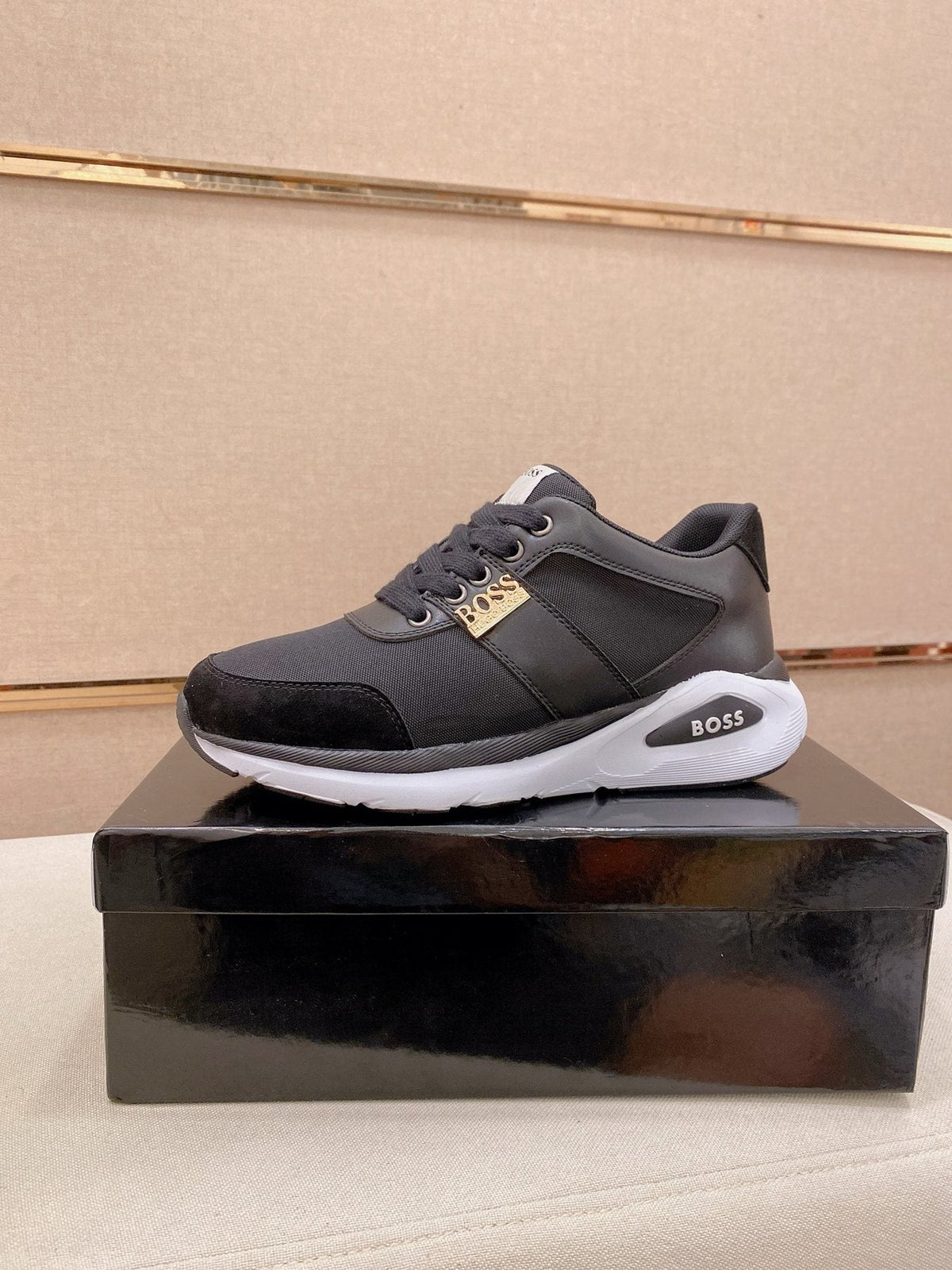 BOSS Men's Low-Top Sneakers - Gold-Tone Lace Hardware