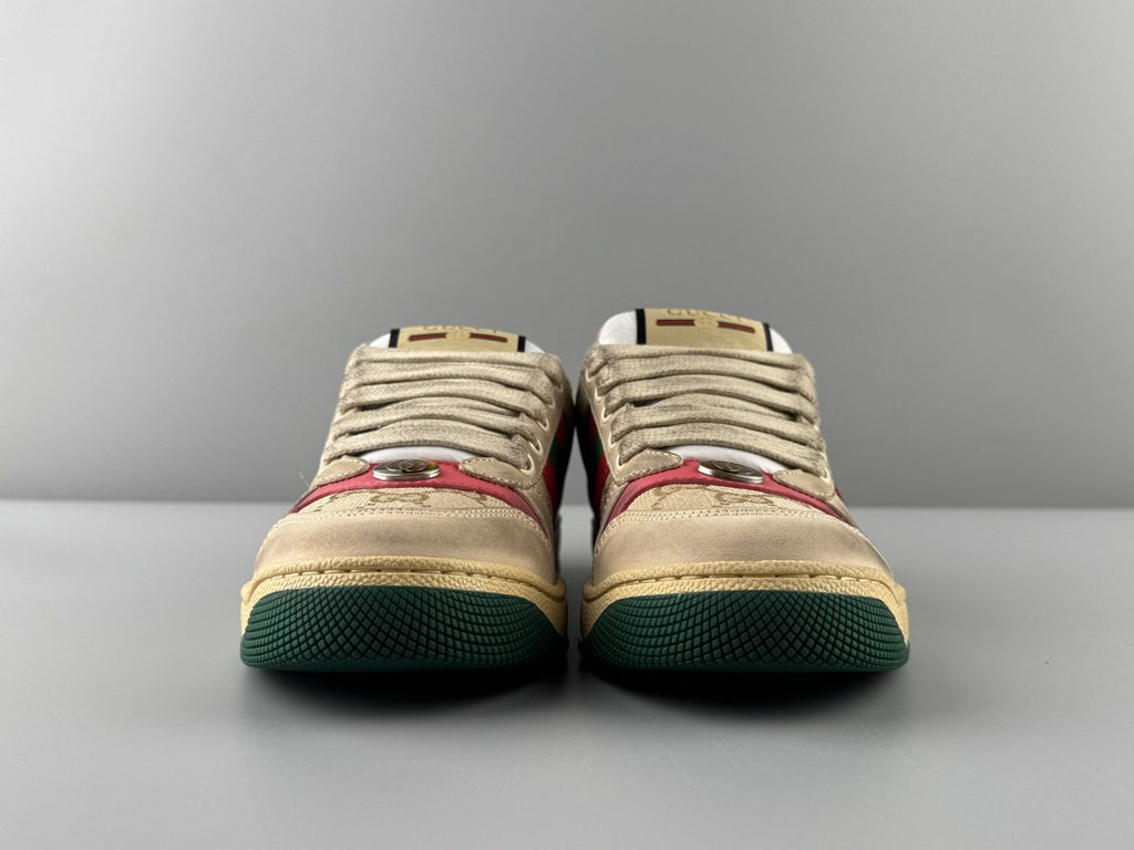 Gucci Beige Stripe Low-Top Sneakers