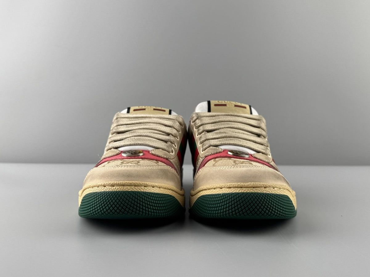 Gucci Beige Stripe Low-Top Sneakers