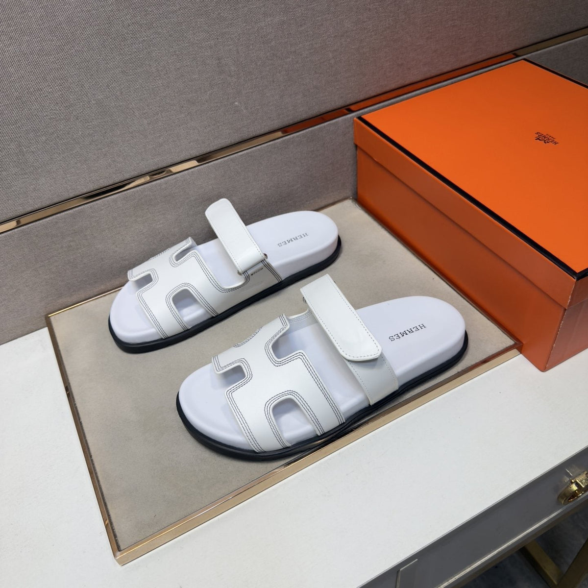 Hermès Cutout Slide Sandals