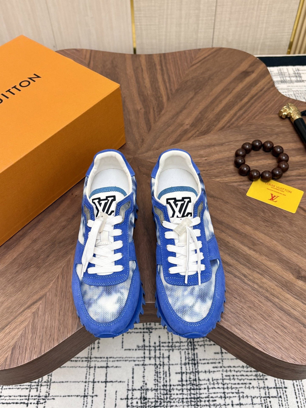 Louis Vuitton Blue Patterned Low-Top Sneakers