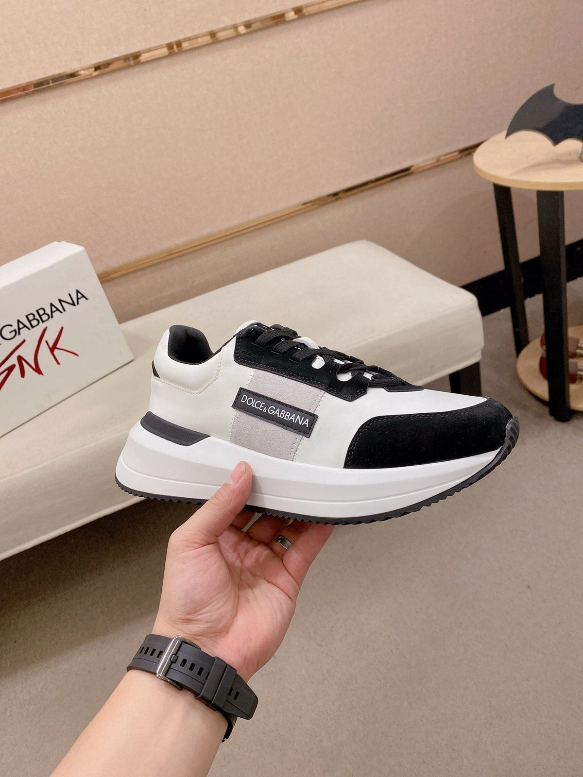 Dolce & Gabbana Men's Logo Panel Low-Top Sneakers