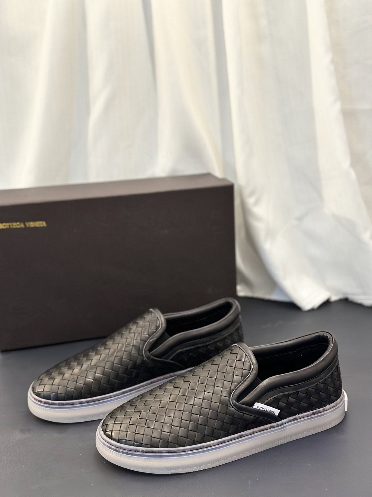 Bottega Veneta Woven Slip-On Sneakers